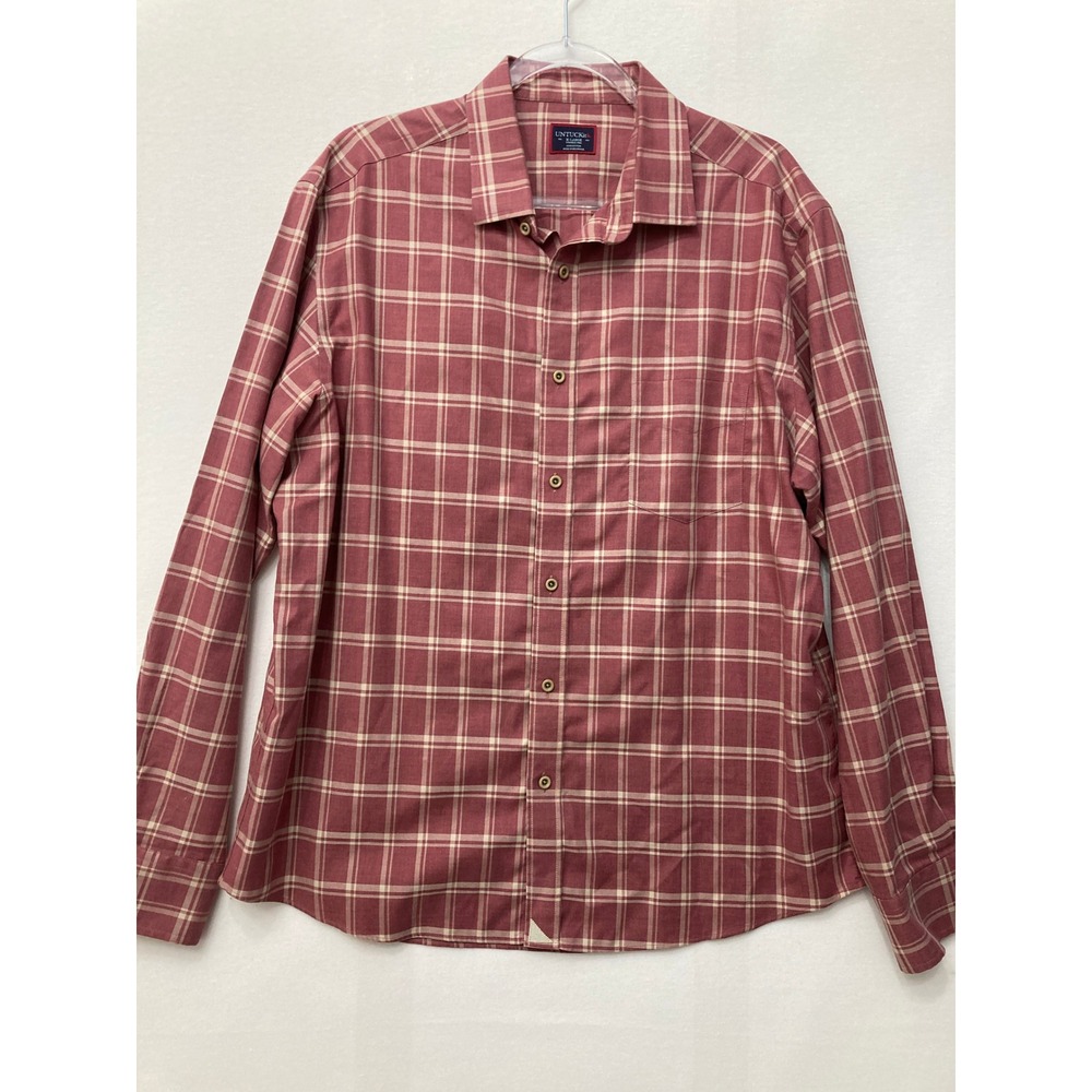 UNTUCKit Wrinkle Free Button Down XL Red Plaid Cotton Long Sleeve Preppy
